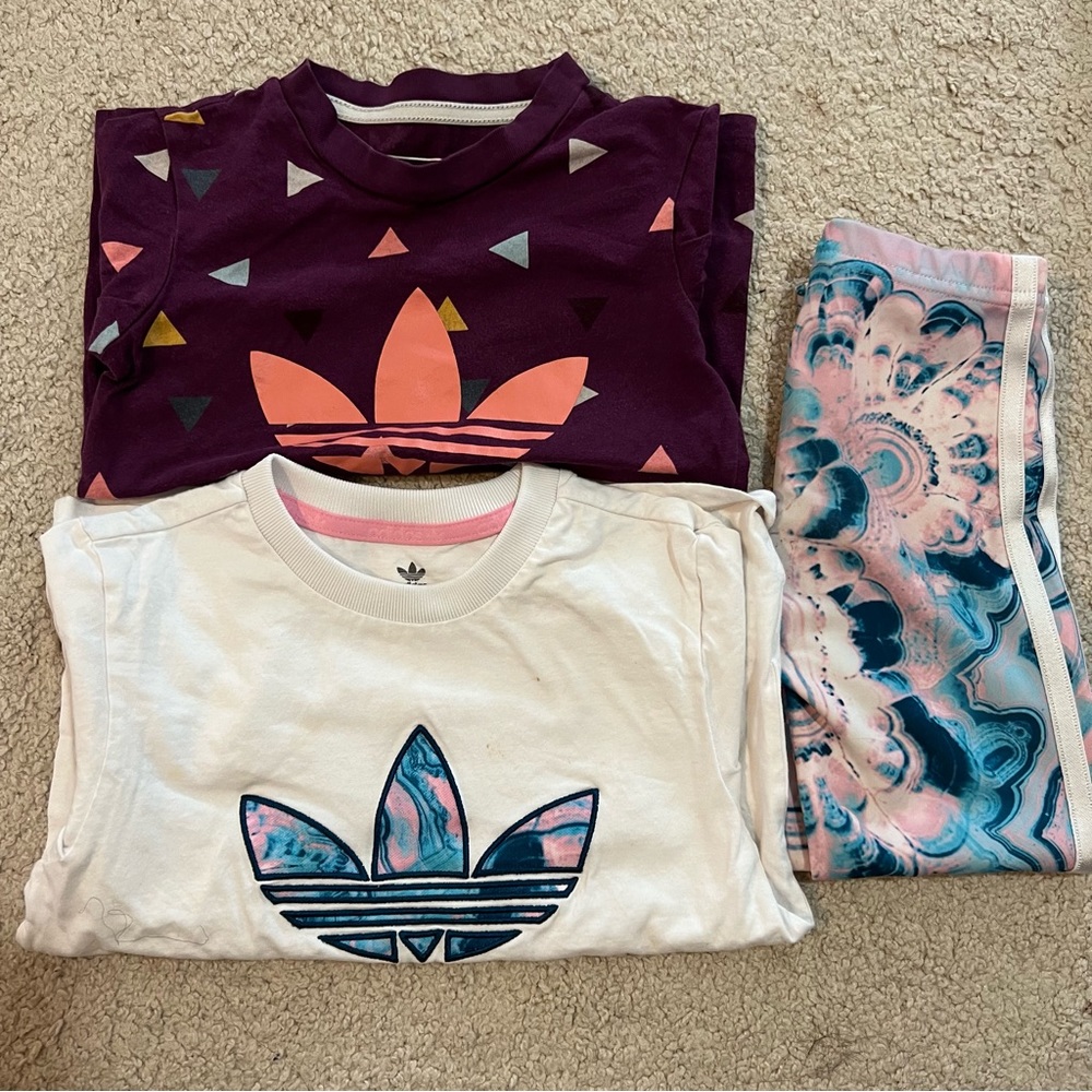 Adidas toddle 3ps T-shirt pant size 3-4，4-5